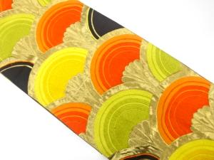 アンティーク　青海波模様織り出し袋帯（着用可）